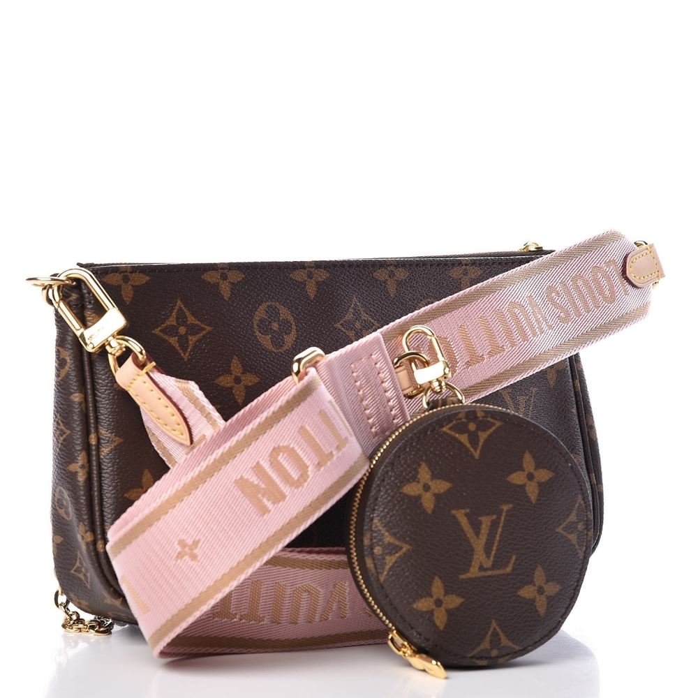 Authenticated LV Louis Vuitton Multi Pochette Accessoires PINK Monogram - Picture 9 of 16